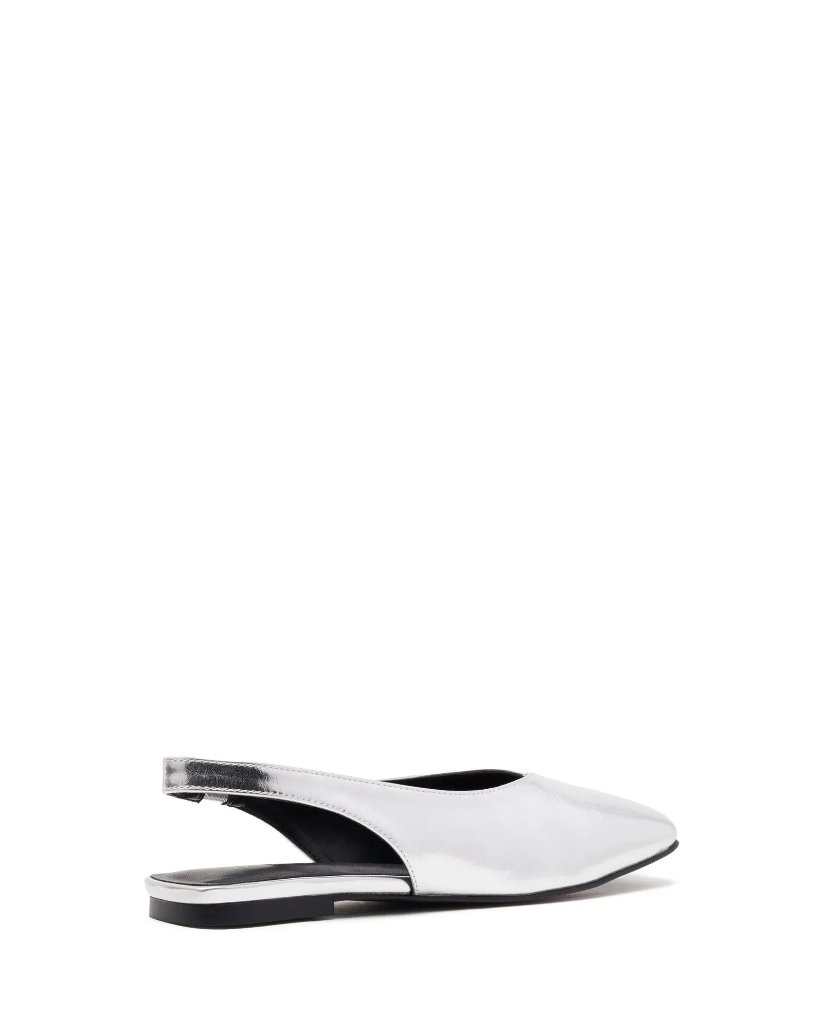 Graze Slingback Flat Silver Crinkle Metallic