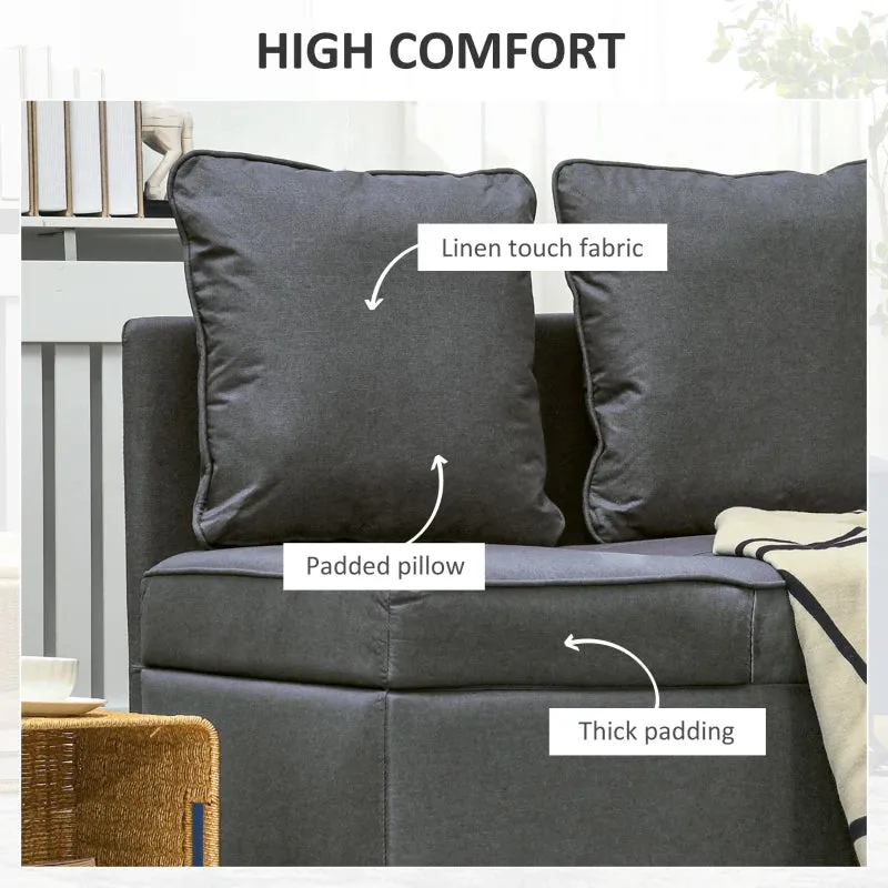 Grey Convertible Sleeper Chair Bed with Magazine Pocket