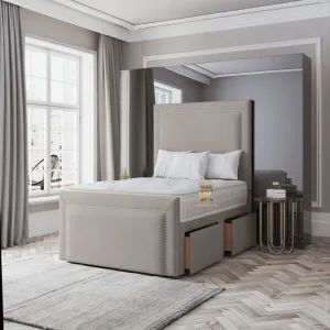 Harper Plain Divan Bed Set With Optional Studded Border