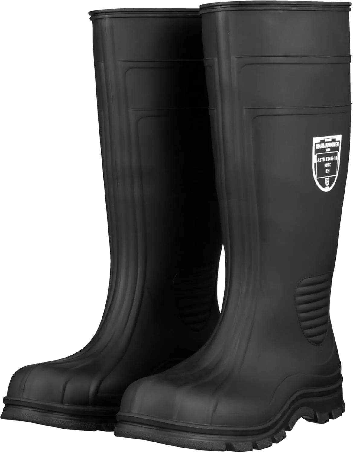 Heartland Work Lite Waterproof Work Boots for Men and Women - Lightweight, Flexible Modern PVC Boots with Easy On/Off, Slip-Resistant Outsole