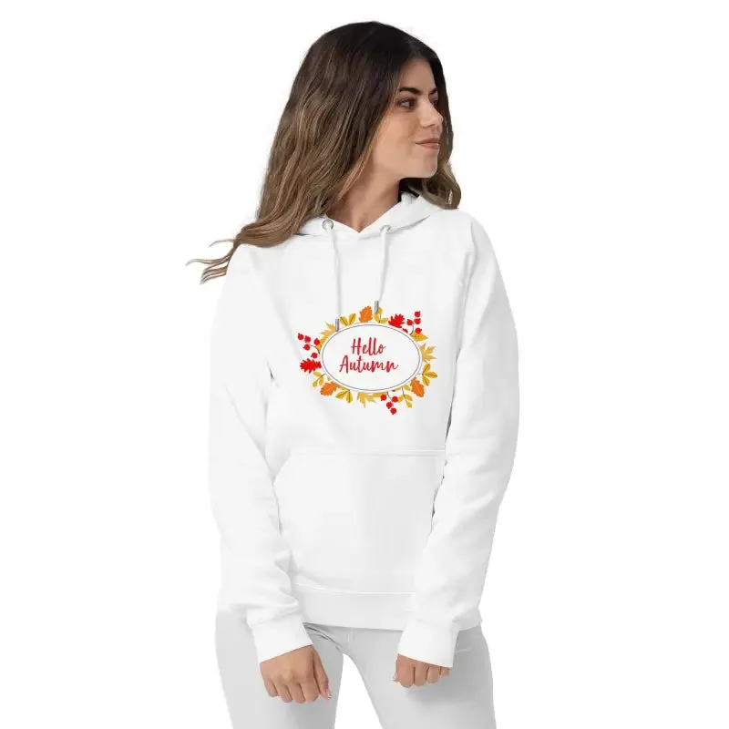 Hello Autumn Hoodie Unisex Eco Raglan