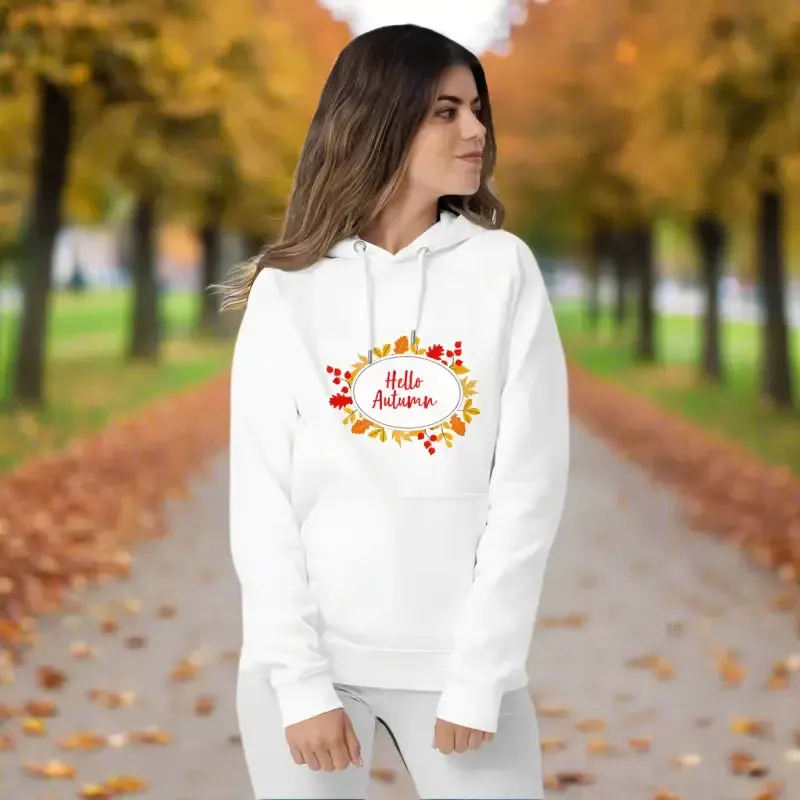 Hello Autumn Hoodie Unisex Eco Raglan