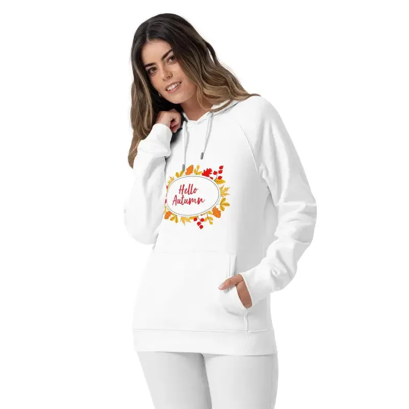 Hello Autumn Hoodie Unisex Eco Raglan