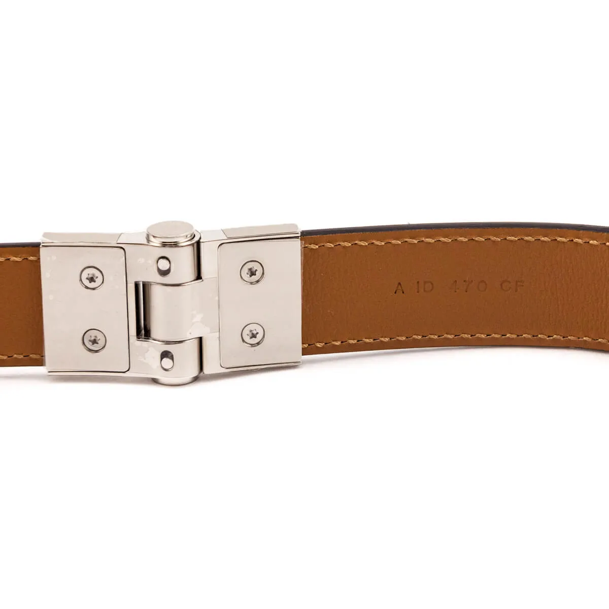 Hermes Black & Palladium Charniere Sombrero Belt 22