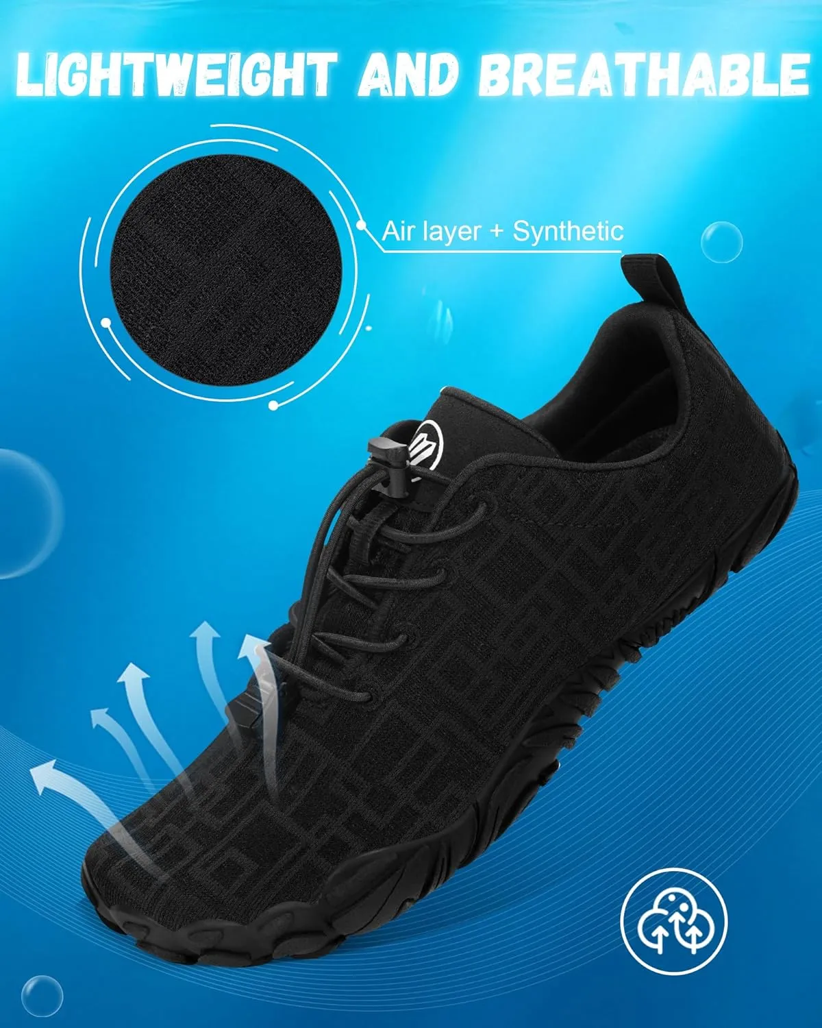 Hike Barefoot Shoes Womens Mens Footwear, Pro Water Shoe Women Men Barefoot Hiking Beach Grounding Shoes for Travel, Wide Toe Box Zero Drop Non-Slip Breathable Lightweight