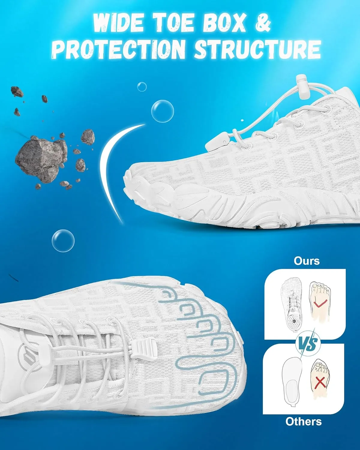 Hike Barefoot Shoes Womens Mens Footwear, Pro Water Shoe Women Men Barefoot Hiking Beach Grounding Shoes for Travel, Wide Toe Box Zero Drop Non-Slip Breathable Lightweight