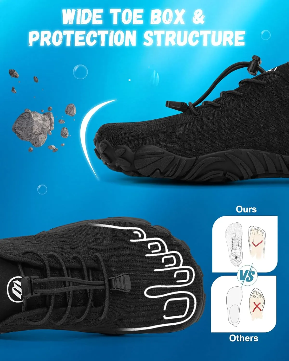 Hike Barefoot Shoes Womens Mens Footwear, Pro Water Shoe Women Men Barefoot Hiking Beach Grounding Shoes for Travel, Wide Toe Box Zero Drop Non-Slip Breathable Lightweight