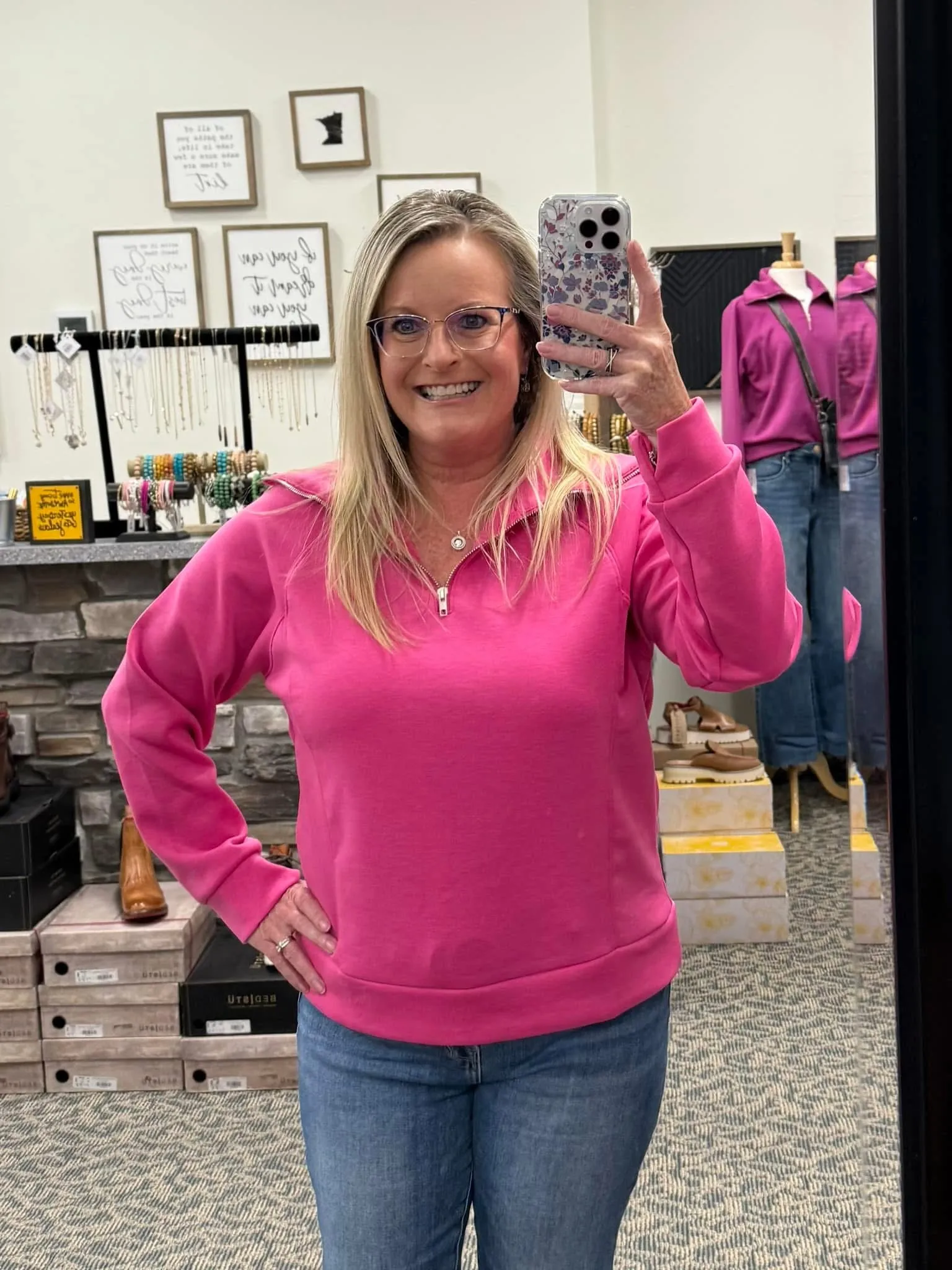 Hot Pink Hamptons Quarter Zip