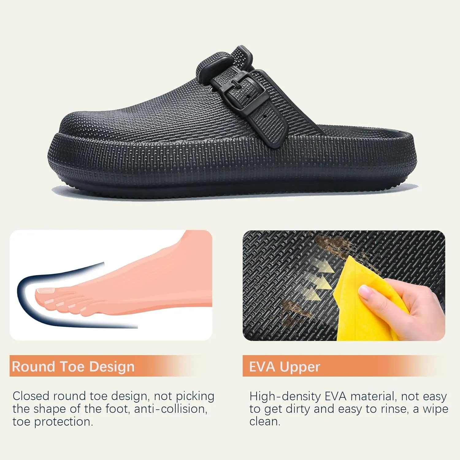 JSWEI Women's Slippers,Slip-on Nurse Shoes,Lightweight Garden Work Shoes,Comfortable Unisex Slides Sandals