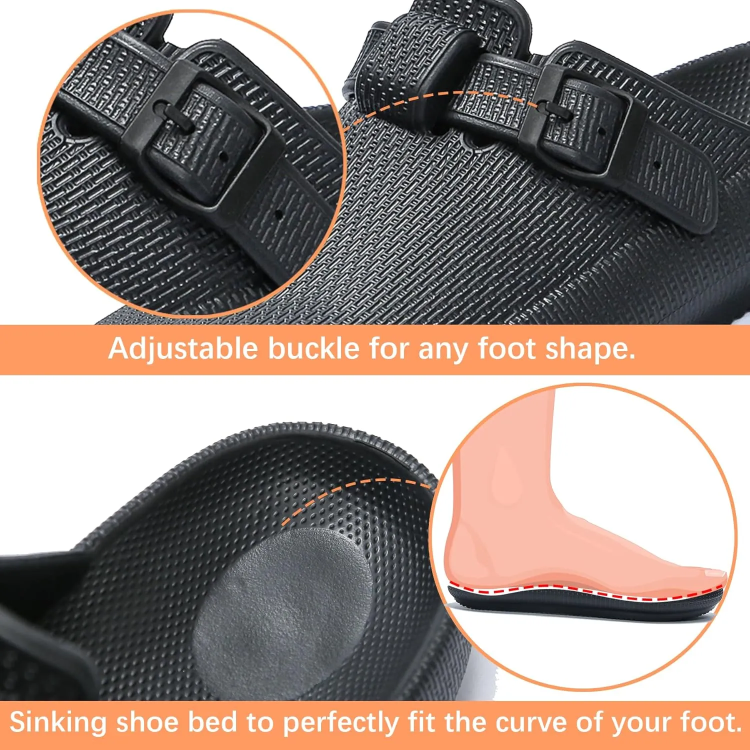 JSWEI Women's Slippers,Slip-on Nurse Shoes,Lightweight Garden Work Shoes,Comfortable Unisex Slides Sandals
