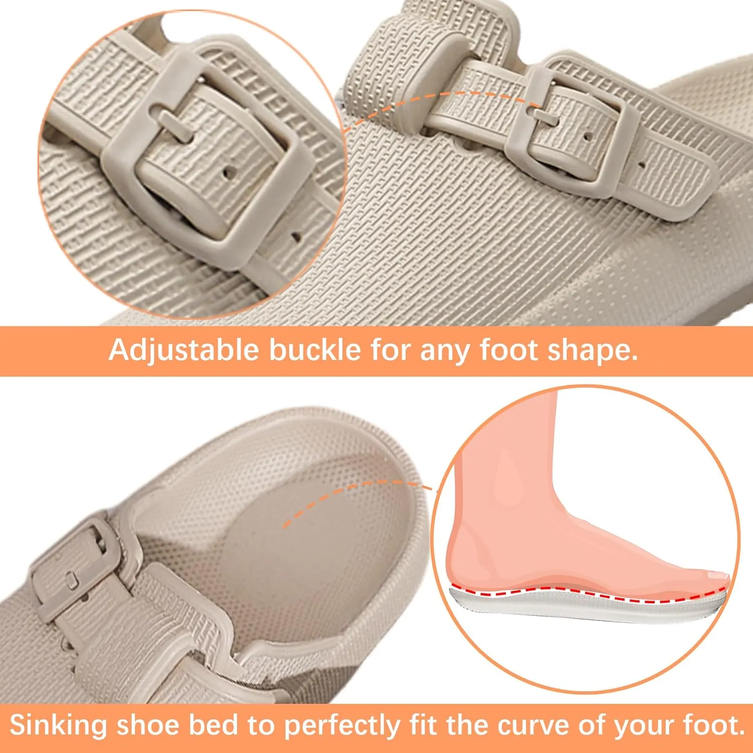 JSWEI Women's Slippers,Slip-on Nurse Shoes,Lightweight Garden Work Shoes,Comfortable Unisex Slides Sandals