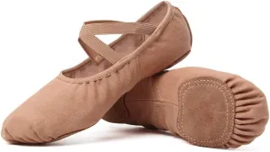 JUODVMP Stretch Canvas Ballet Shoes for Girls/Toddlers/Kids/Women Ballet Slippers Ballet Flats Yoga Dance Shoes,Model TJBL