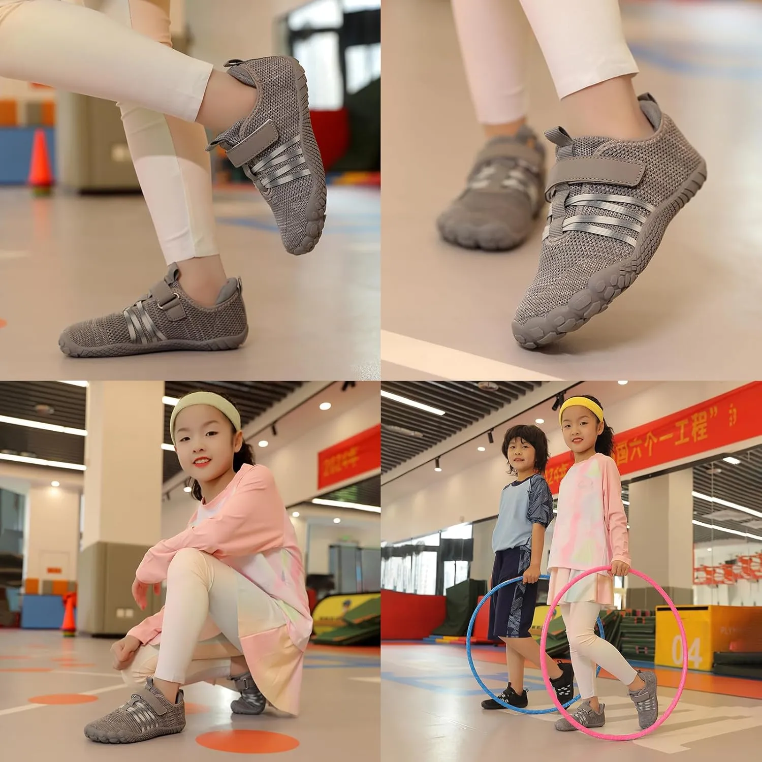Kids Barefoot Shoes Boys Girls Footwear Toddler Shoes Wide Toe Box Hiking Flexible Zero Drop Sole Minimalist Sneakers Lightweight Breathable Slip On Running Tennis for Indoor Outdoor Little Big Kid