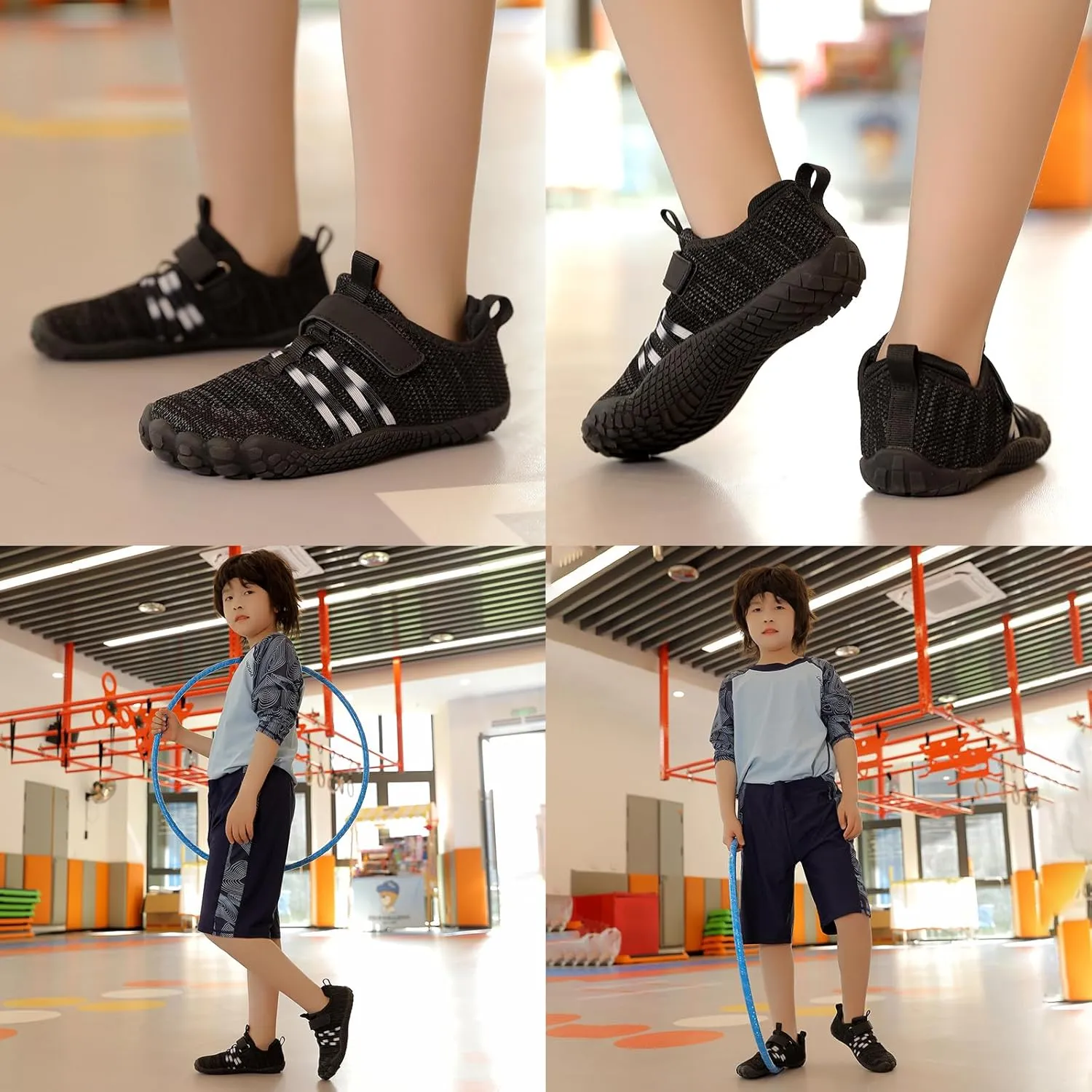 Kids Barefoot Shoes Boys Girls Footwear Toddler Shoes Wide Toe Box Hiking Flexible Zero Drop Sole Minimalist Sneakers Lightweight Breathable Slip On Running Tennis for Indoor Outdoor Little Big Kid
