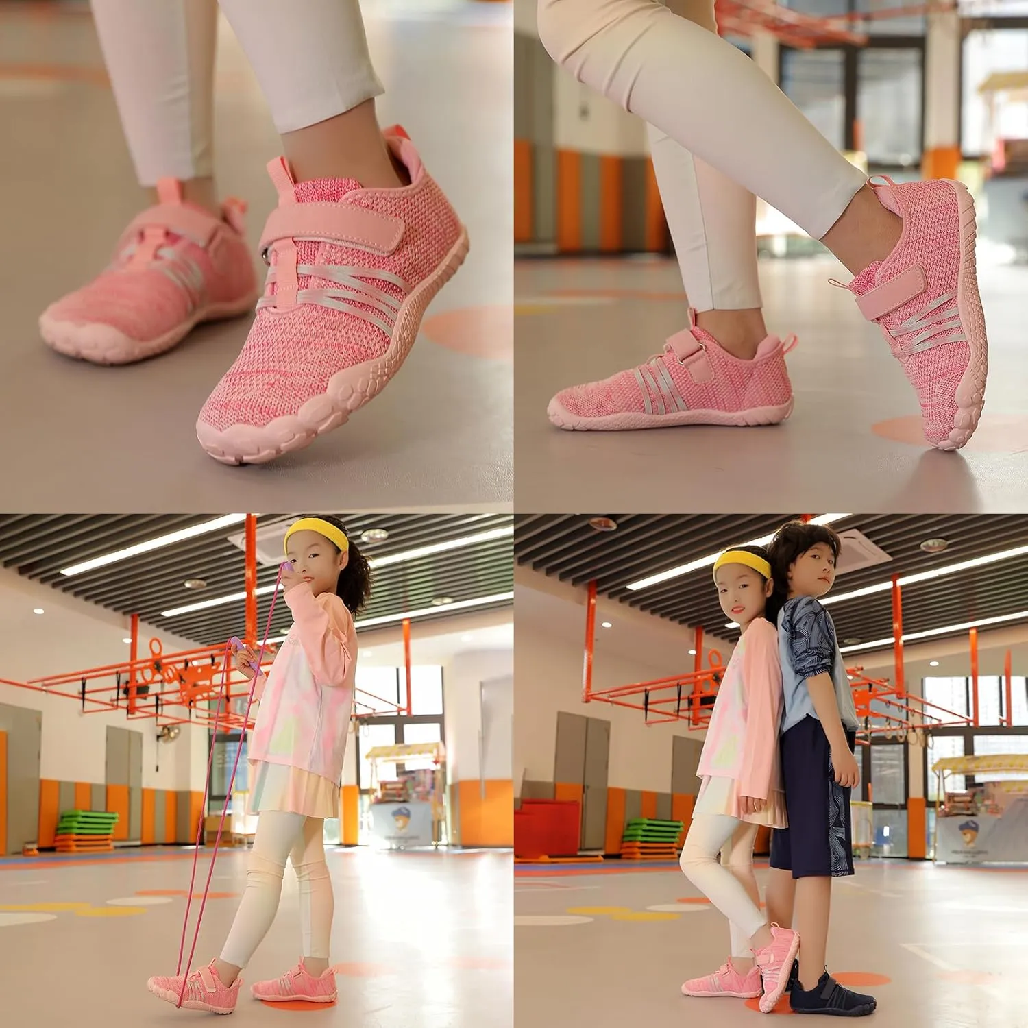 Kids Barefoot Shoes Boys Girls Footwear Toddler Shoes Wide Toe Box Hiking Flexible Zero Drop Sole Minimalist Sneakers Lightweight Breathable Slip On Running Tennis for Indoor Outdoor Little Big Kid