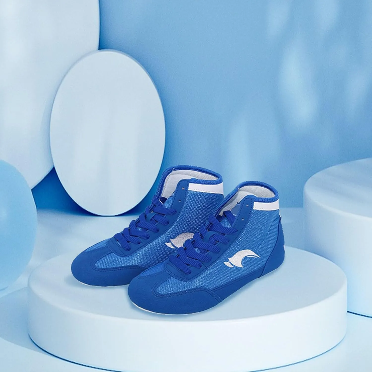 Kids Boys Boxing Shoes Lace-up High Top Training Wrestling Shoes for Boys Competition Training Shoes Youth