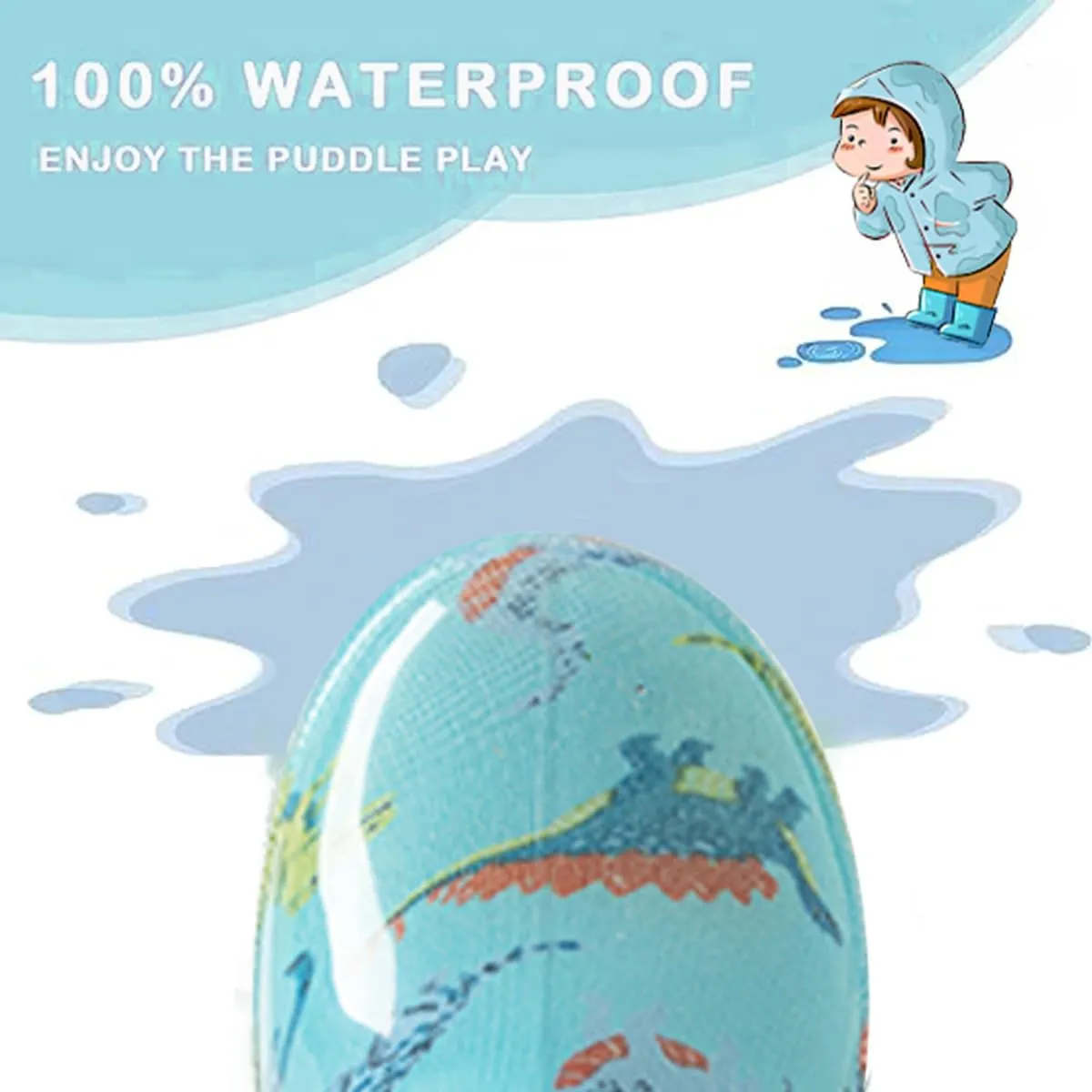 Kids Rain Boots, Waterproof Light up Rain Boots with Easy-on Handles for Boys and Girls