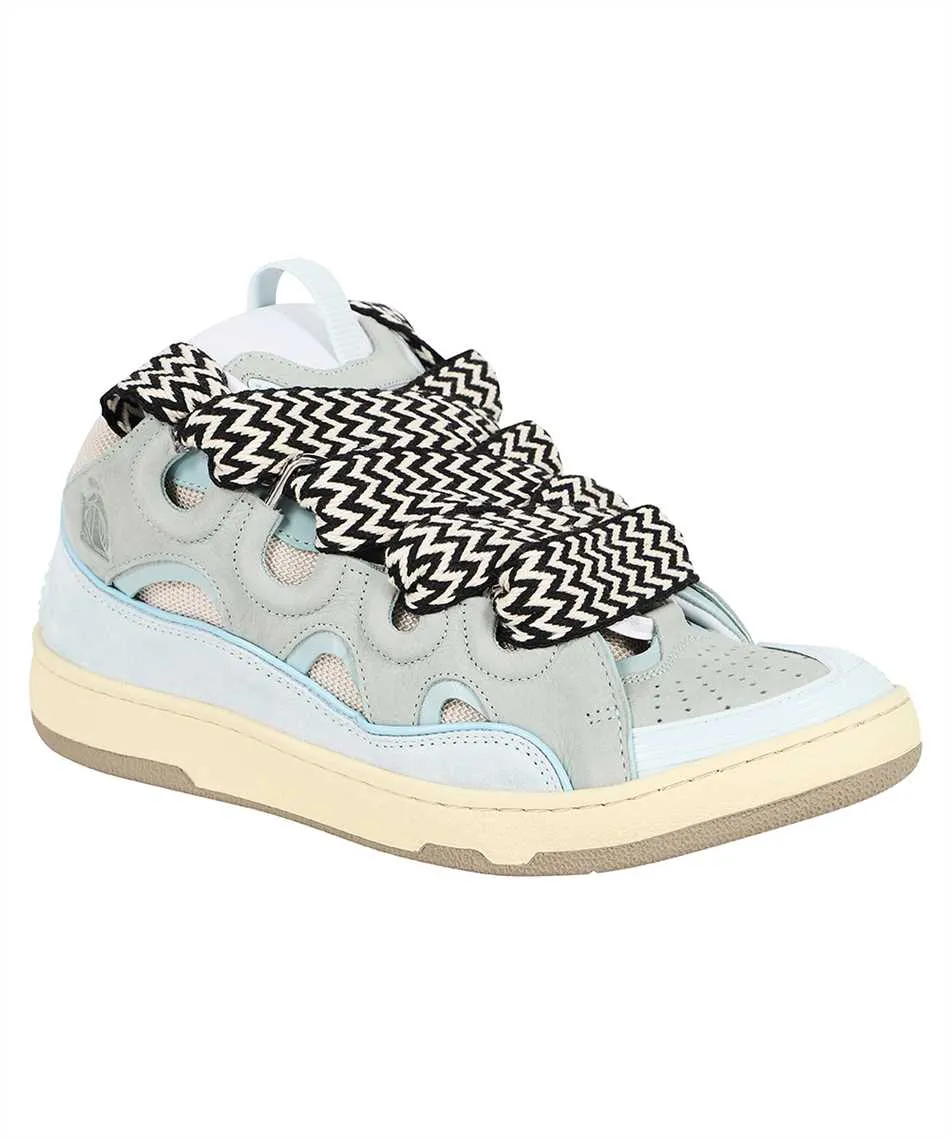 Lanvin Blue Curb Leather Sneakers