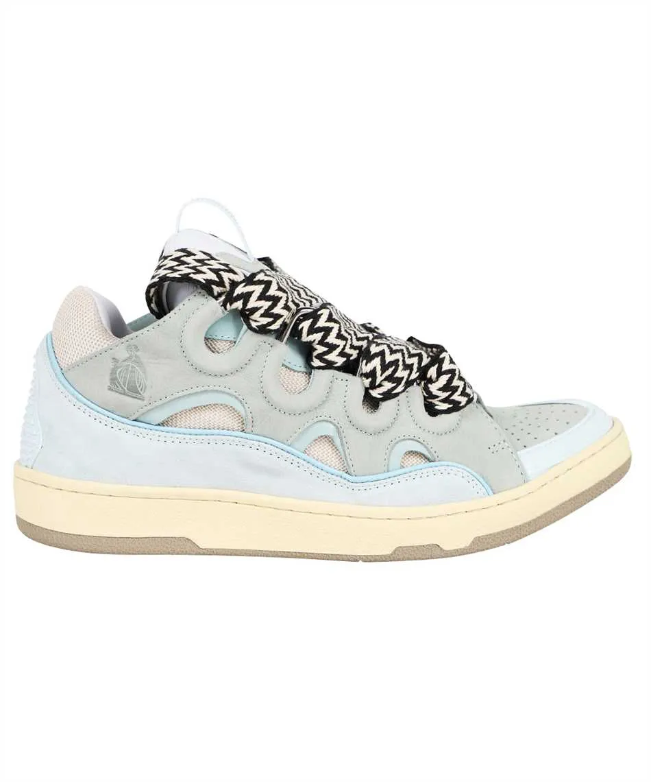 Lanvin Blue Curb Leather Sneakers