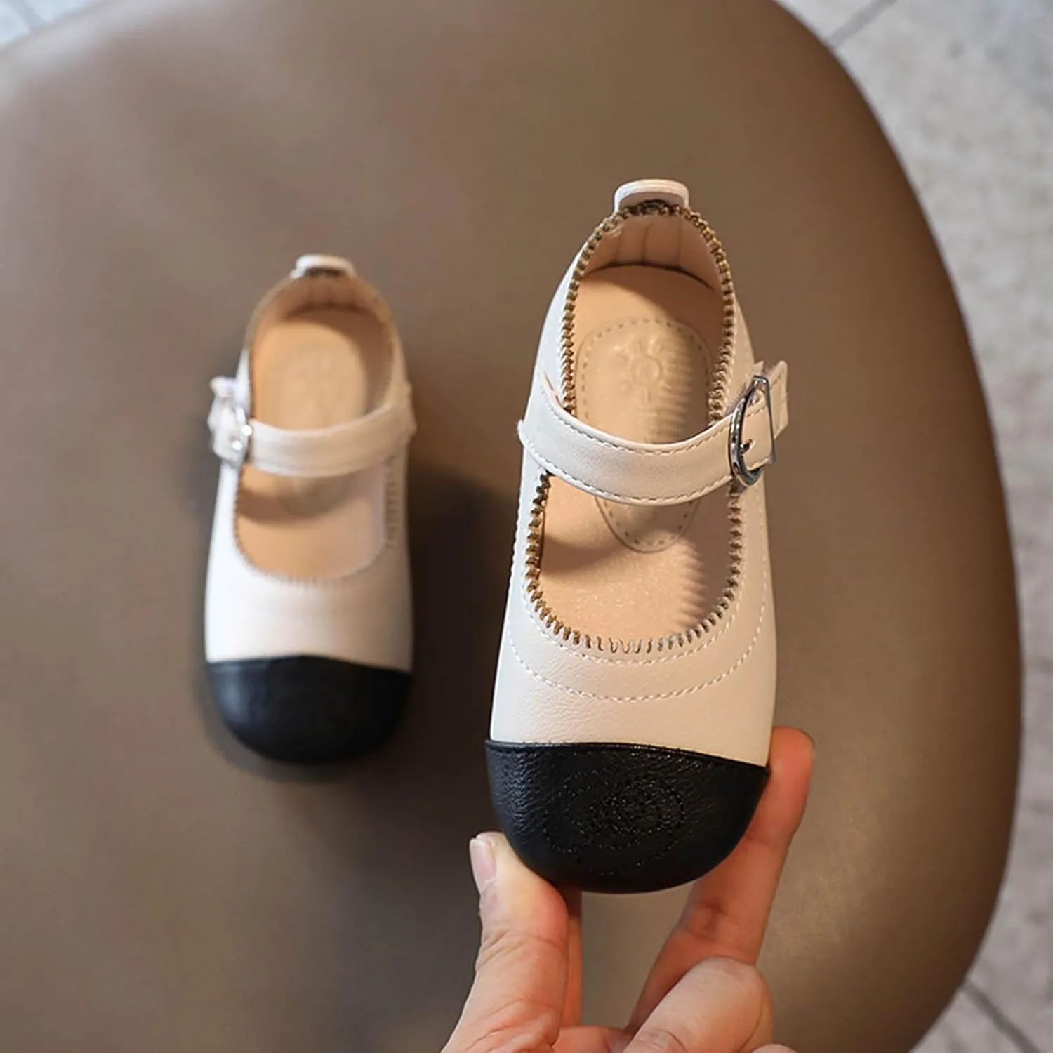 Little Kid Toddler Mary Jane Flats Dress Shoes Girls Ballerina Ballet Mary Janes for Wedding Church Easter School