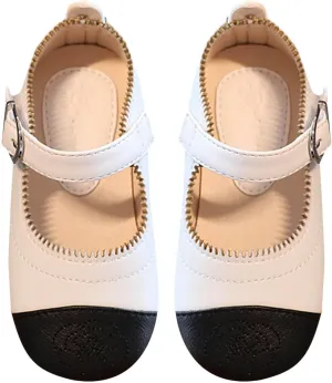 Little Kid Toddler Mary Jane Flats Dress Shoes Girls Ballerina Ballet Mary Janes for Wedding Church Easter School