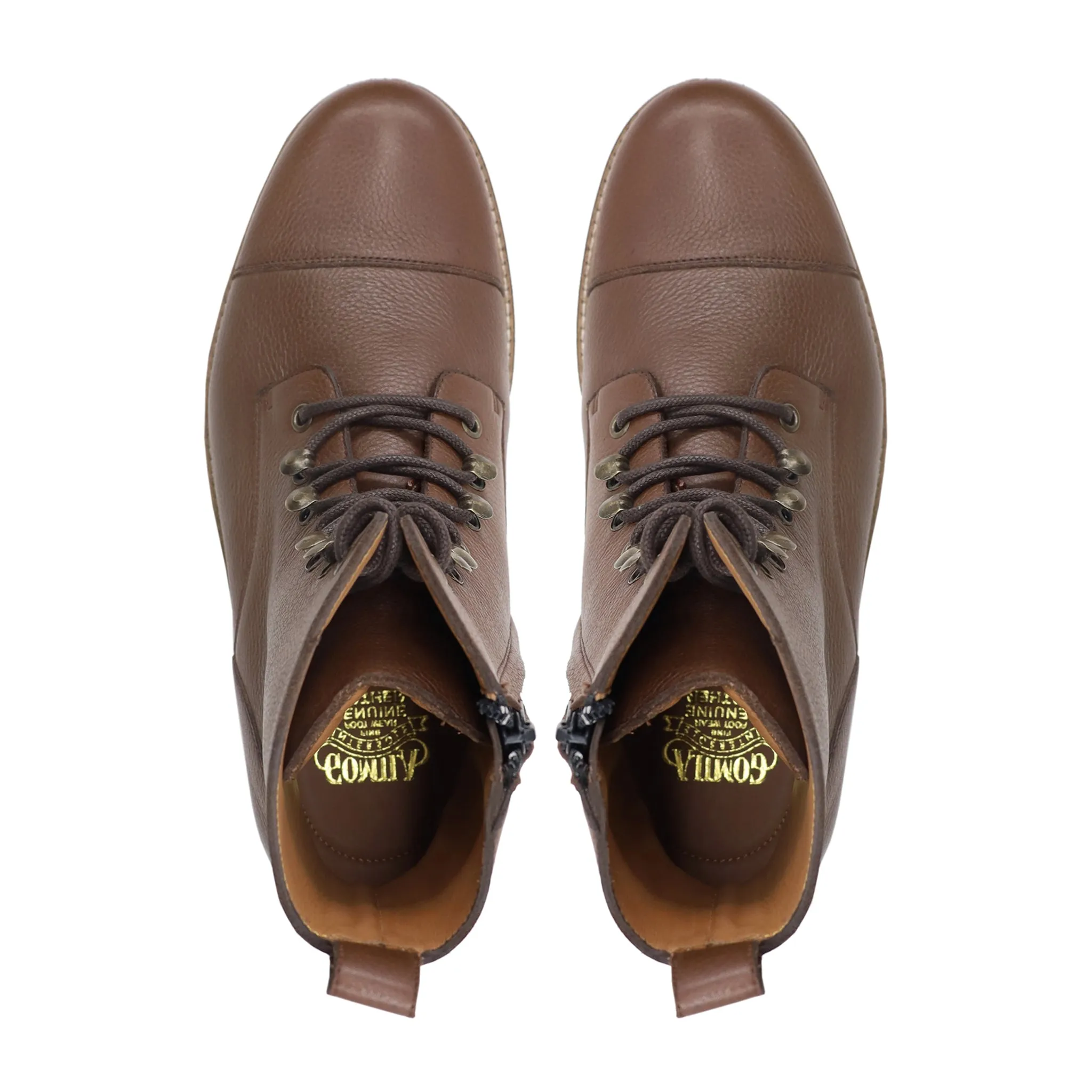 Matti - Men's Brown Pebble Grain Leather Boot