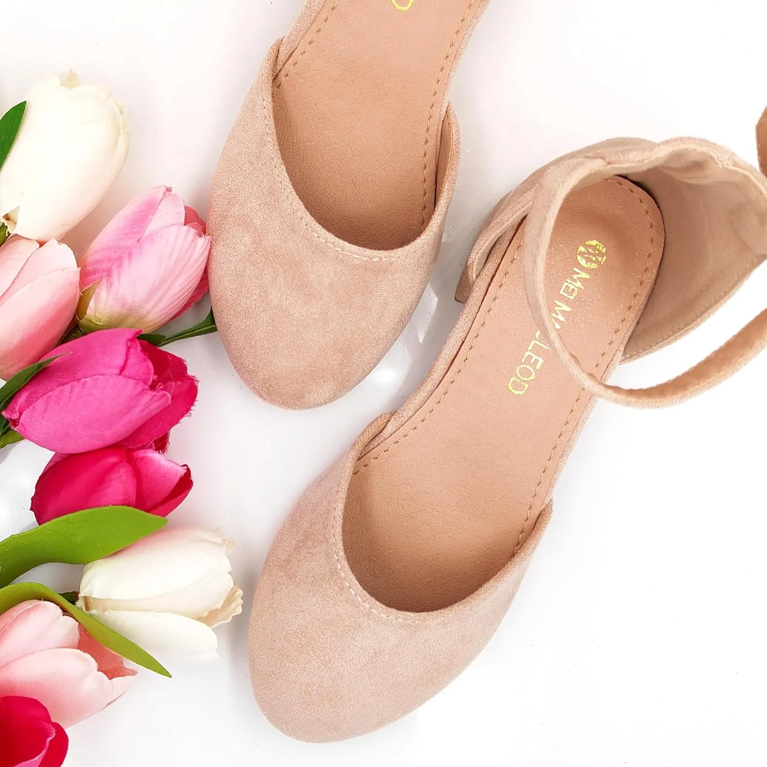 Mei MACLEOD Girls Dress Shoes Sparkly Princess Low Heel Shoes Chunky Heels with Ankle Strap for Wedding Holiday Party