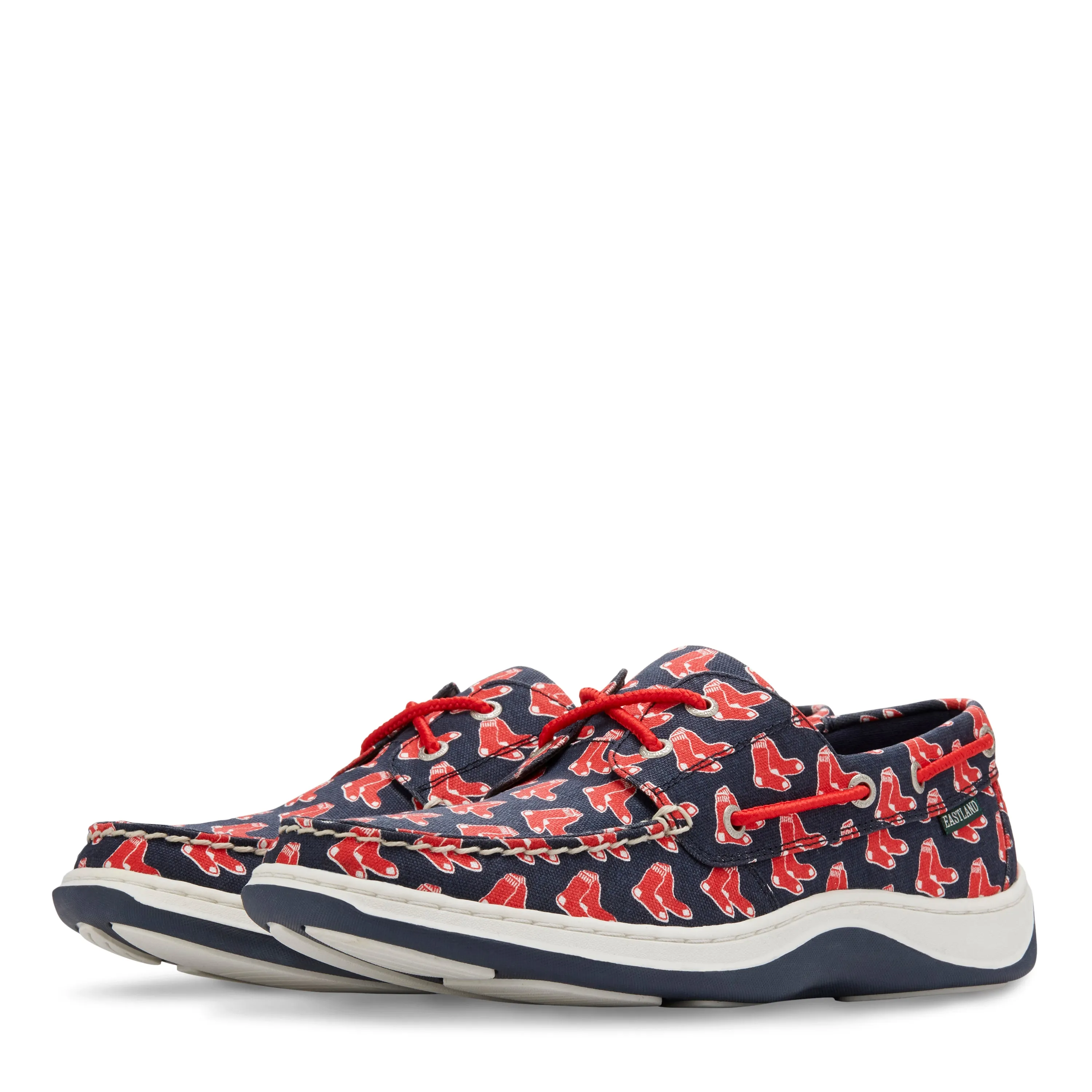 Men's Summer MLB Boston Red Sox Canvas Boat Shoe