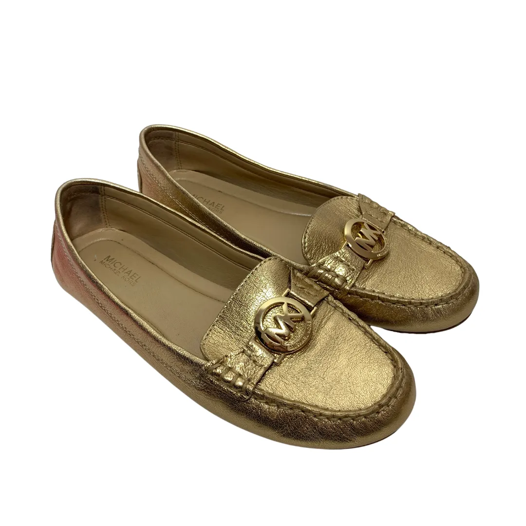 Michael Kors Gold Pebbled Leather Loafers | Pre Loved |
