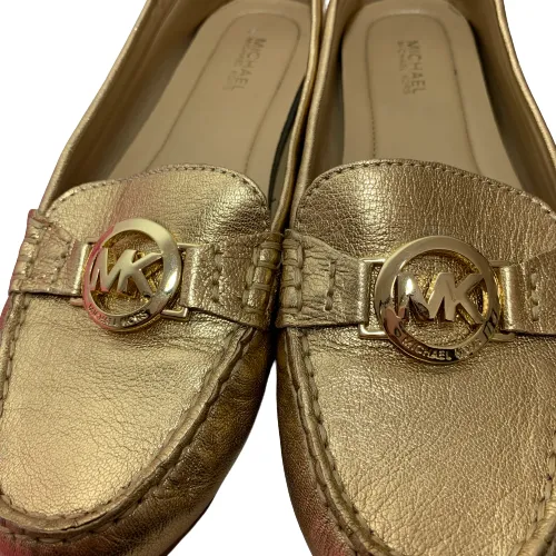 Michael Kors Gold Pebbled Leather Loafers | Pre Loved |