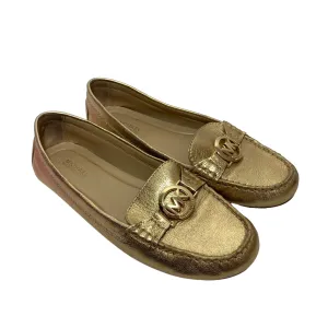 Michael Kors Gold Pebbled Leather Loafers | Pre Loved |