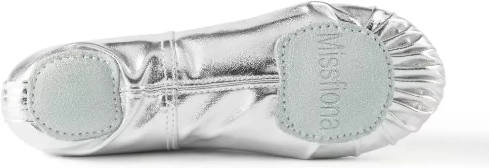 missfiona PU Leather Ballet Shoes Women Belly Slippers Dance Shoes Adult Split-Sole Gymnastics Flat