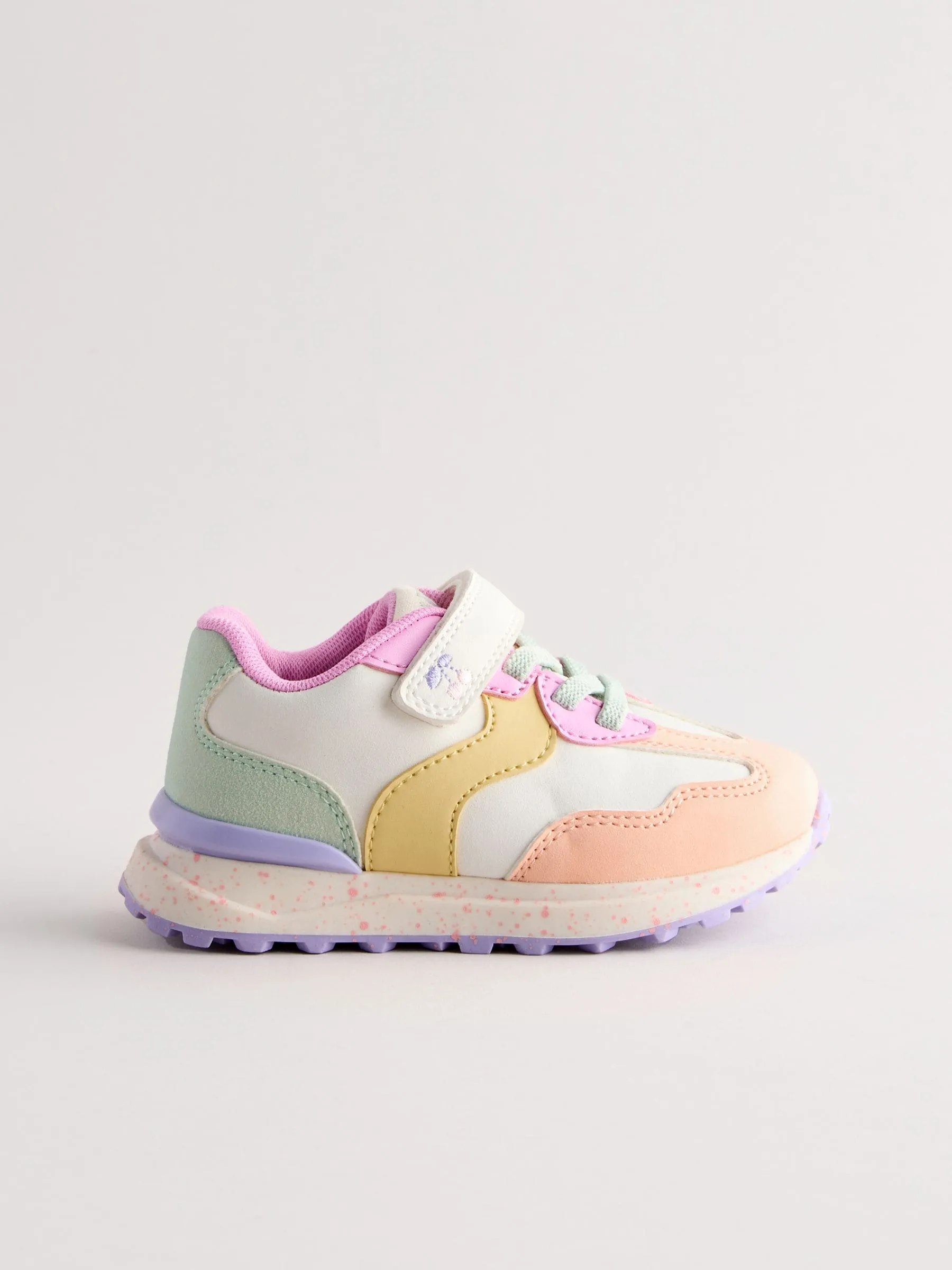 Multi Bright Elastic Lace Trainers