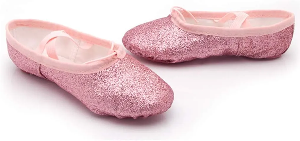 Nexete Ballet Dance Shoes Split-Sole Slipper Flats Ballet Dance PU Leather Shoes for Toddler Girl Kid Women