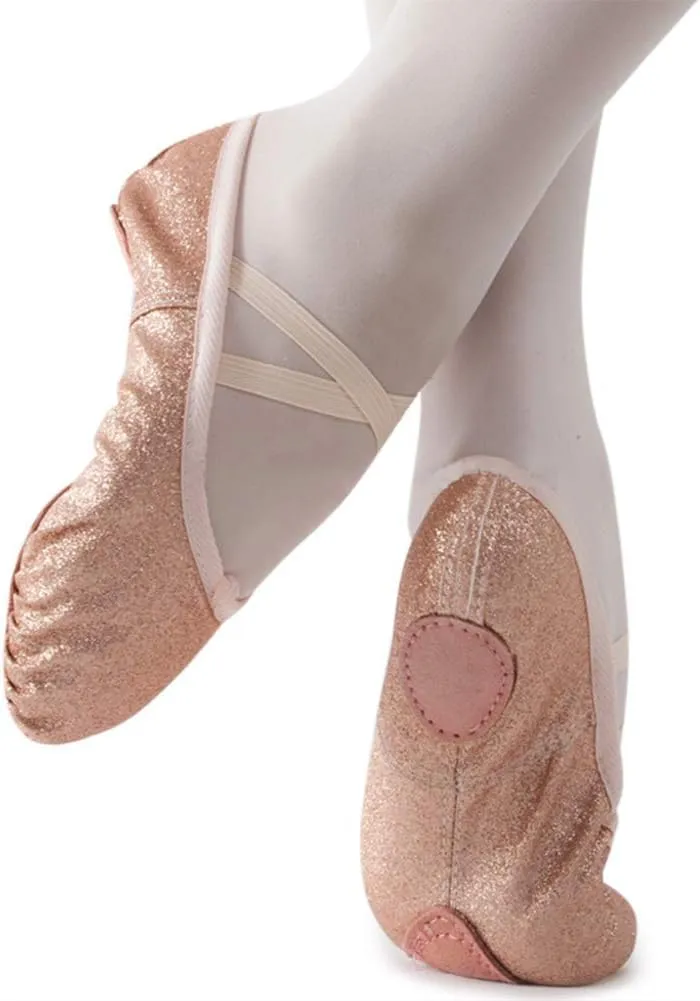 Nexete Ballet Dance Shoes Split-Sole Slipper Flats Ballet Dance PU Leather Shoes for Toddler Girl Kid Women