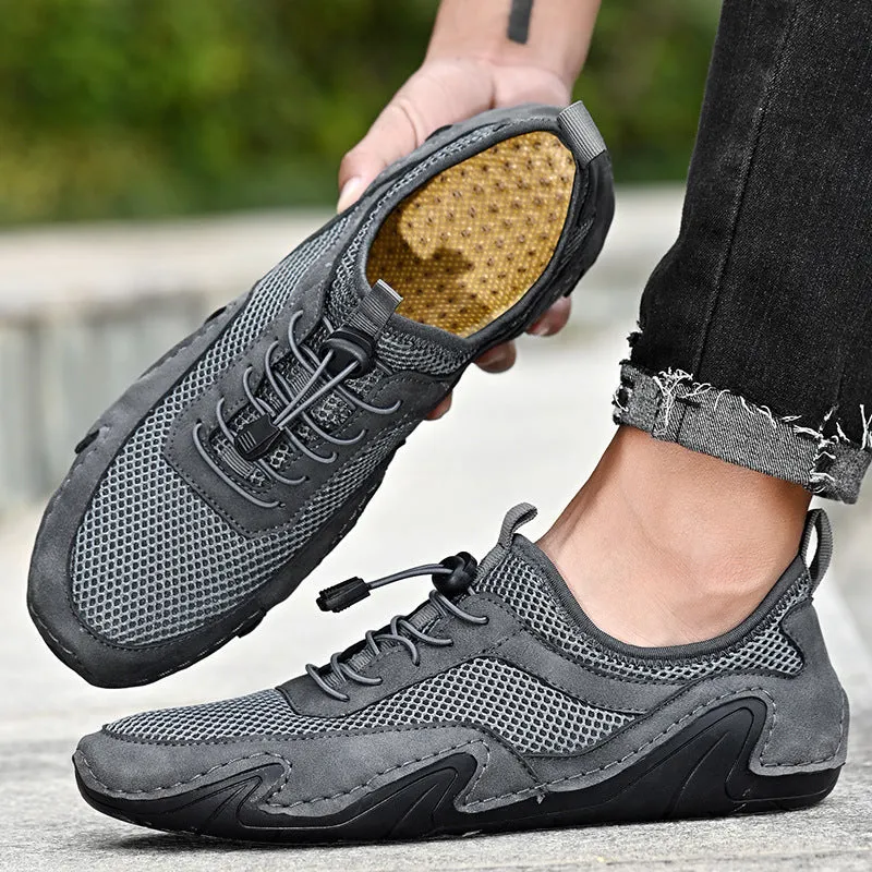 Plus Size Hollow Leather Casual Shoes for Men