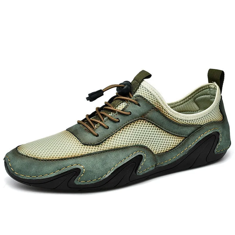 Plus Size Hollow Leather Casual Shoes for Men