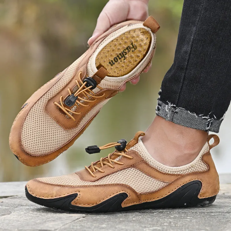 Plus Size Hollow Leather Casual Shoes for Men