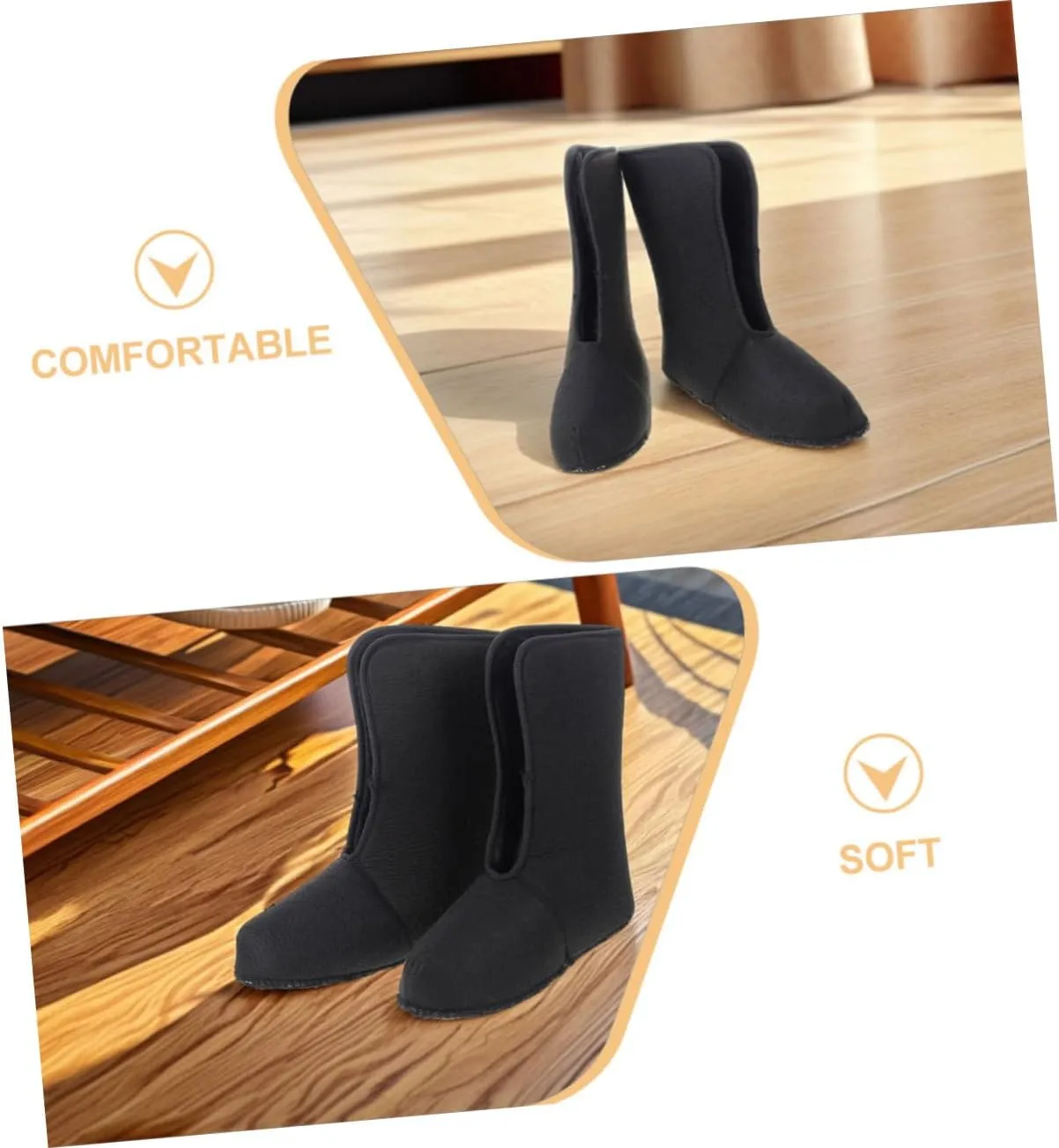 POPETPOP Men's Winter Snow Boot Inner Lids Insulated Warm Comfortable Liners for Snowshoes Non Slip Waterproof Design