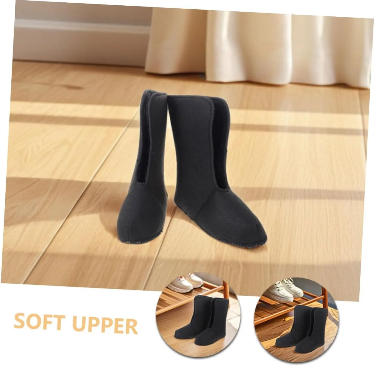 POPETPOP Men's Winter Snow Boot Inner Lids Insulated Warm Comfortable Liners for Snowshoes Non Slip Waterproof Design