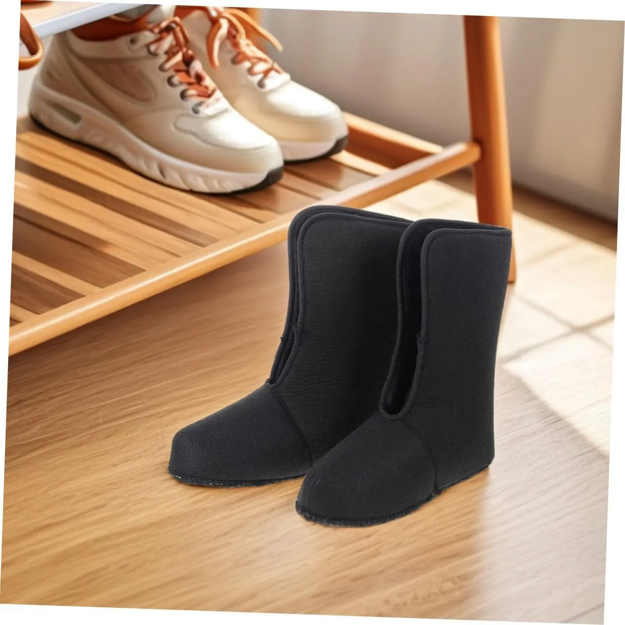 POPETPOP Men's Winter Snow Boot Inner Lids Insulated Warm Comfortable Liners for Snowshoes Non Slip Waterproof Design