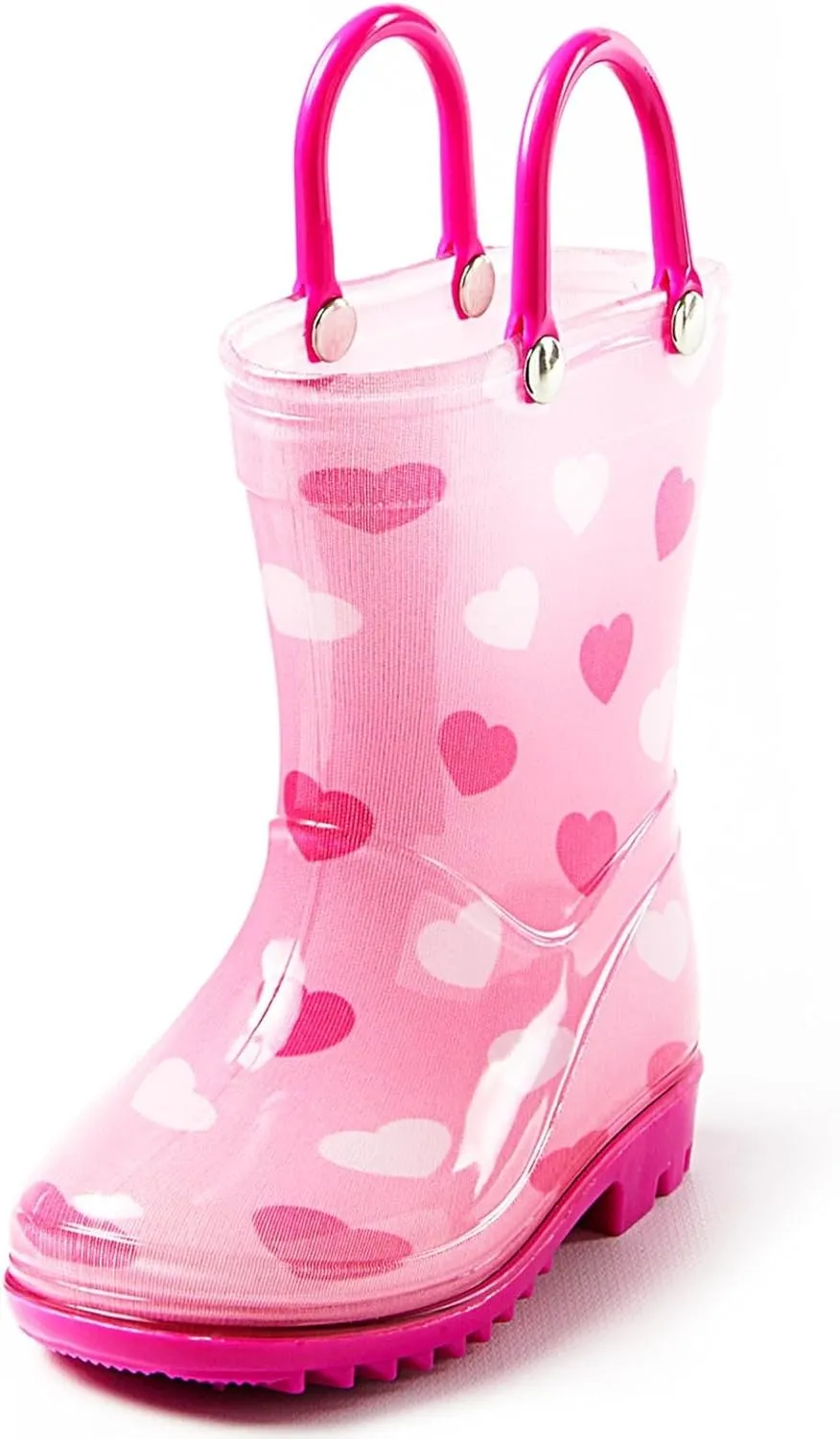 Puddle Play Toddler and Kids Waterproof PVC Rain Boots with Easy-On Handles  Lightweight Slip-Resistant Outdoor Boots for Boys and Girls