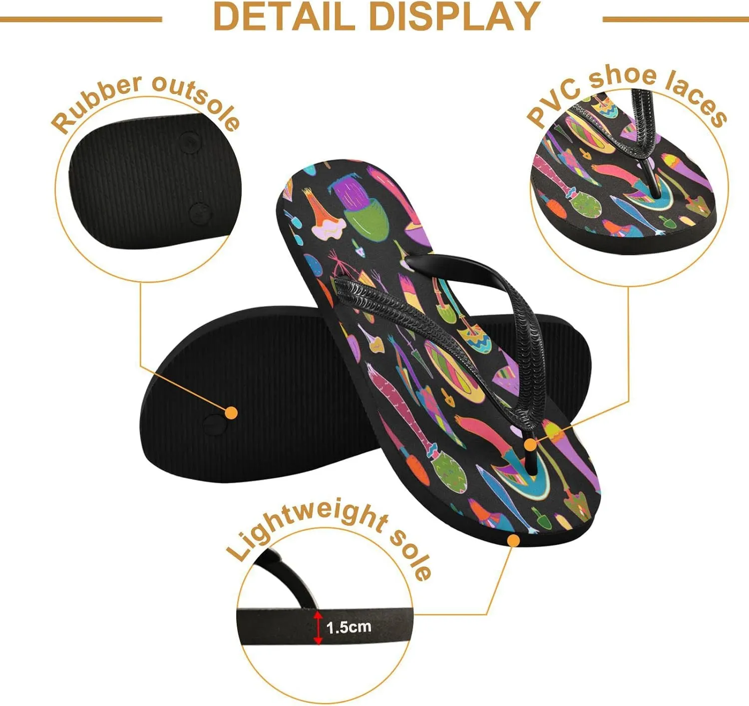 Rainbow Mushrooms Womens Flip Flops Cartoon Summer Beach Sandals Casual Thong Slippers Comfortable Shower Slippers Non Slip Water Sandals shoes XS