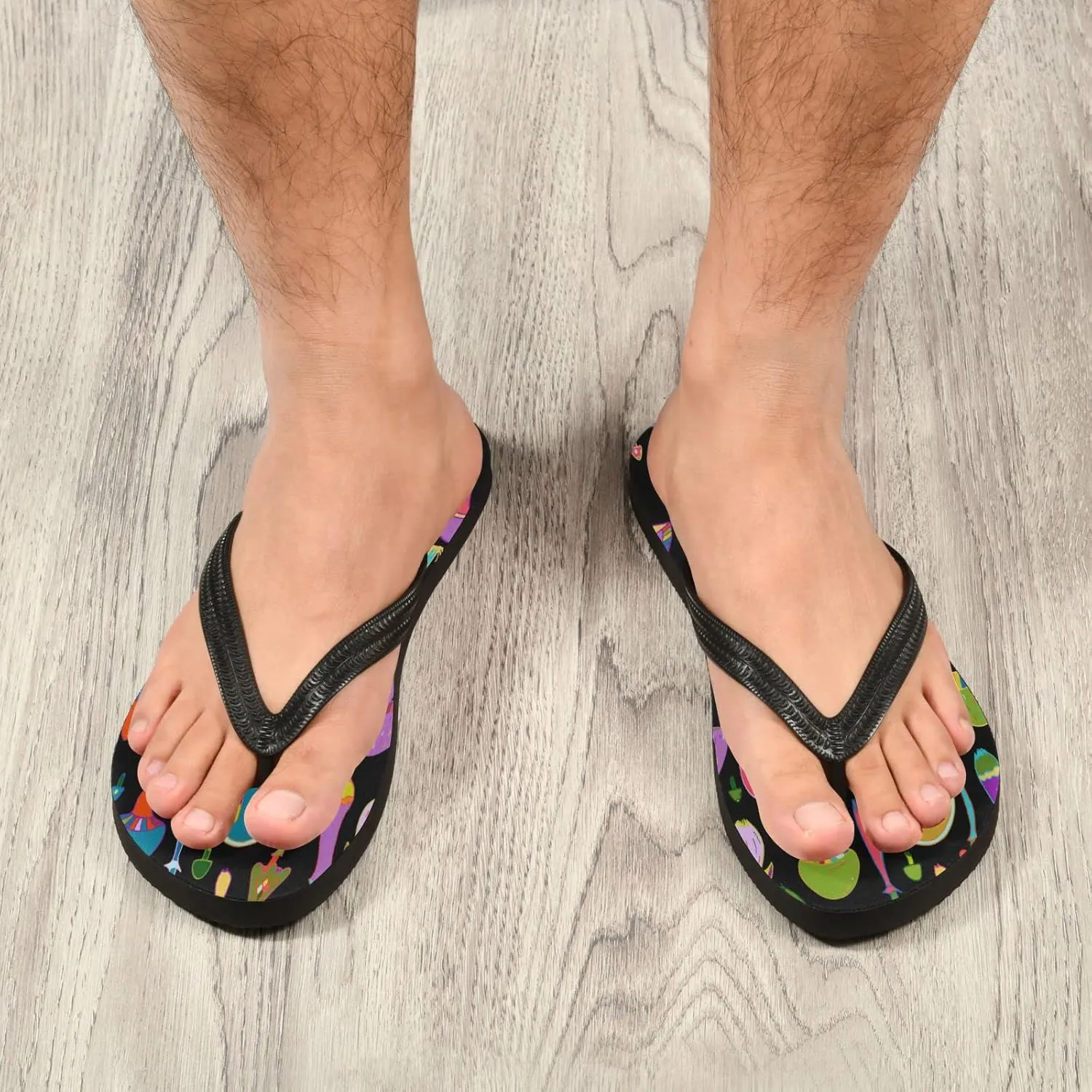 Rainbow Mushrooms Womens Flip Flops Cartoon Summer Beach Sandals Casual Thong Slippers Comfortable Shower Slippers Non Slip Water Sandals shoes XS