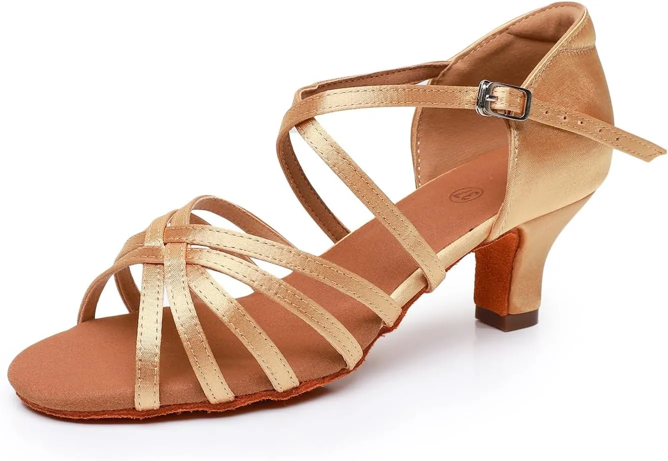 Rosefinch Professional-Grade Non-Slip Latin Dance Shoes for Women - Lightweight and Flexible Ballroom Dance Shoes for Students and Teachers