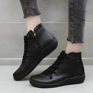 Round Toe Zipper Casual Ankle Boots for Bunions