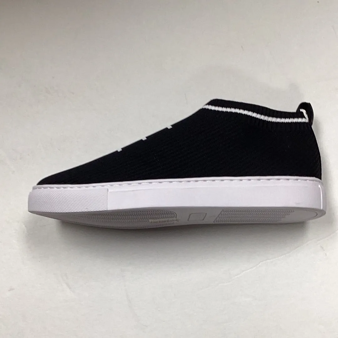 SALE SP23 Venettini Juno Black Knitted with White Line Sock Sneaker