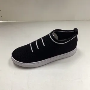 SALE SP23 Venettini Juno Black Knitted with White Line Sock Sneaker