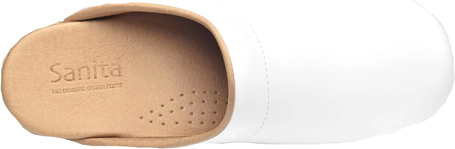 Sanita Sandra Open Clog Original Handmade Flexible Leather Clogs for Women Anatomically Shaped Foot Bed with Soft Foam