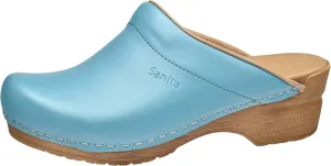 Sanita Sandra Open Clog Original Handmade Flexible Leather Clogs for Women Anatomically Shaped Foot Bed with Soft Foam